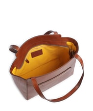 THE BRIDGE LUCREZIA Geantă de cumpărături din piele de umăr BROWN - Genți femei - 3