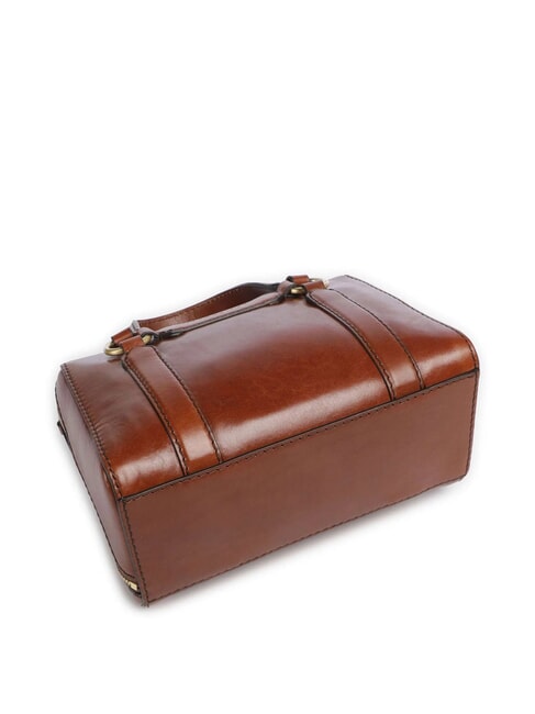 LAURA Geantă tip ghiozdan din piele cu curea de umăr BROWN - Genți femei