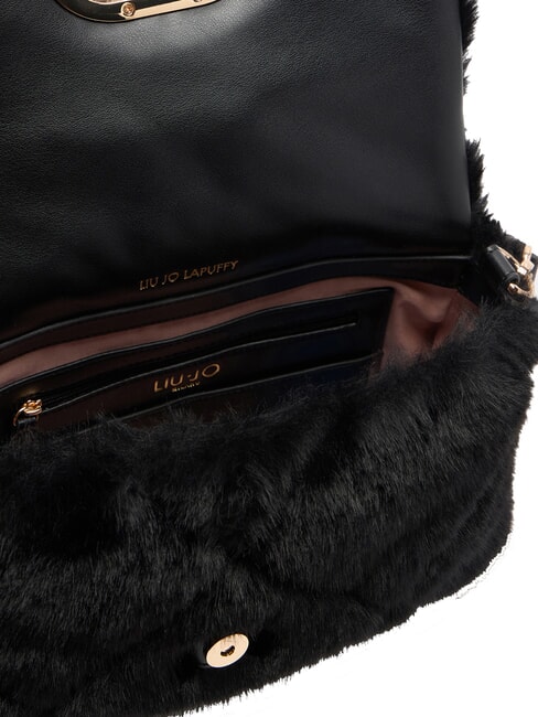 LAPUFFY M&acirc;ner cu lanț pentru geantă de pluș BLACK - Genți femei