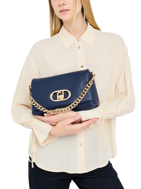 LAPUFFY Geantă de umăr cu m&acirc;ner de lanț rochie albastra - Genți femei