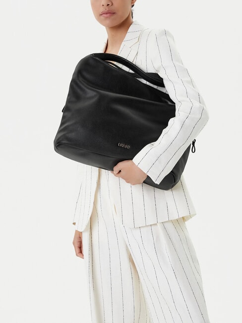 KALISKA Geantă de umăr hobo, cu curea de umăr BLACK - Genți femei