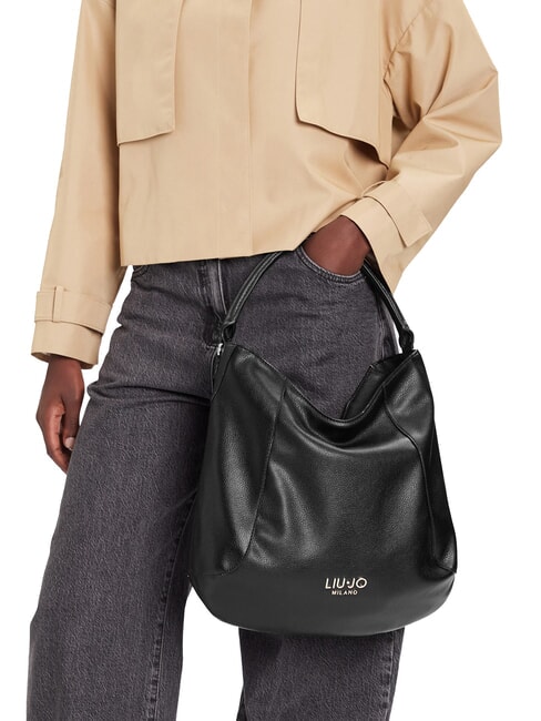 EVRIM Geantă de umăr Hobo BLACK - Genți femei