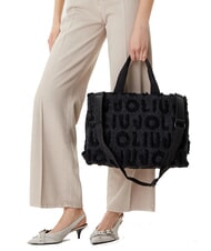 LIUJO WOOL Geantă de m&acirc;nă, cu curea de umăr BLACK - Genți femei - 5