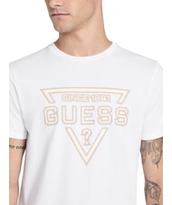 GUESS PAINTED TRIANGLE Tricou cu m&acirc;necă scurtă, croială regulată alb purpuriu - tricou - 3