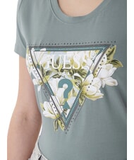 GUESS CAMELIA TRIANGLE Tricou cu m&acirc;necă scurtă, imprimeu și aplicații gri metalic greu - tricou - 3