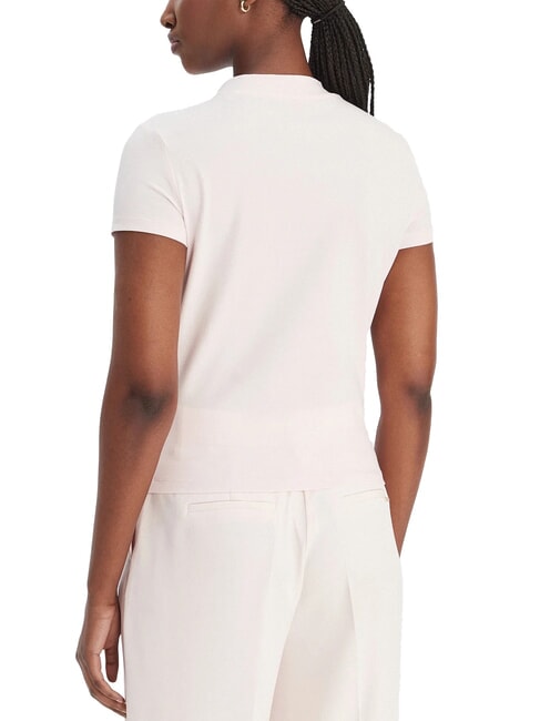 MOCK NECK ALL OVER 4G Tricou slim fit cu strasuri roz delicat - tricou