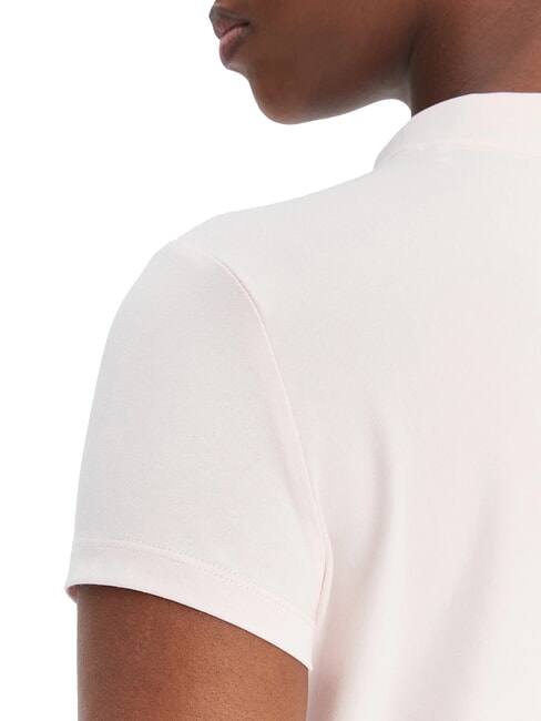 MOCK NECK ALL OVER 4G Tricou slim fit cu strasuri roz delicat - tricou