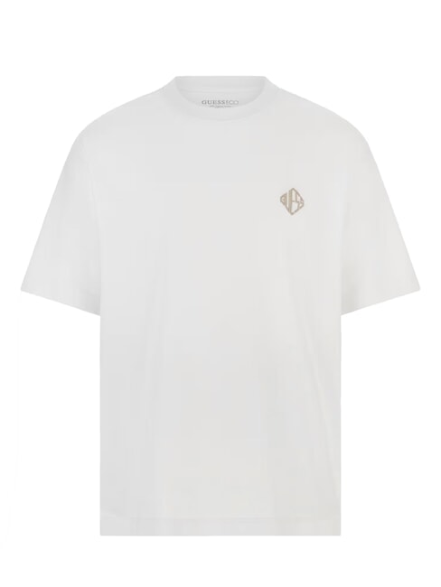 DIAMANTE LOGO Tricou supradimensionat cu m&acirc;necă scurtă alb purpuriu - tricou