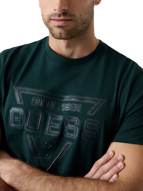 PAINTED TRIANGLE Tricou cu m&acirc;necă scurtă, croială regulată jad &icirc;nchis - tricou