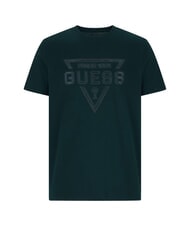GUESS PAINTED TRIANGLE Tricou cu m&acirc;necă scurtă, croială regulată jad &icirc;nchis - tricou - 4