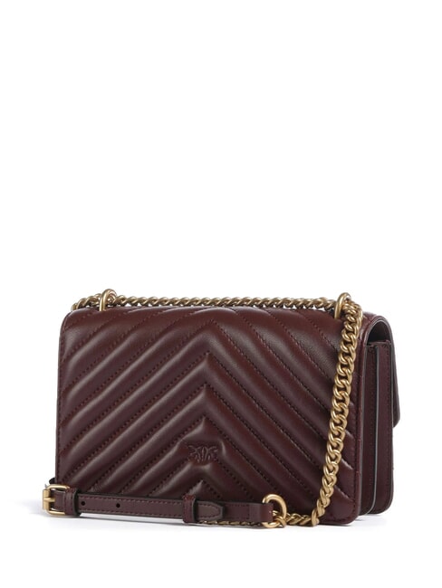 MINI LOVE BAG O geantă chevron vin de burgundă - aur antic - Genți femei