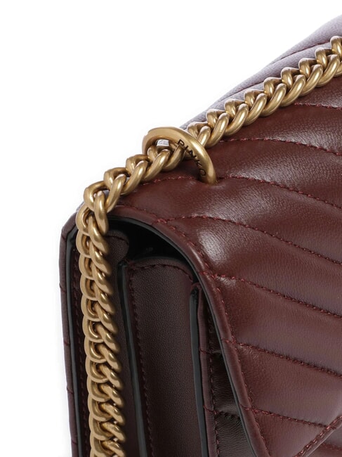 MINI LOVE BAG O geantă chevron vin de burgundă - aur antic - Genți femei