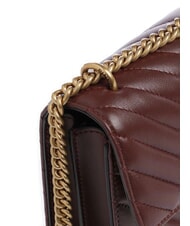 PINKO MINI LOVE BAG O geantă chevron vin de burgundă - aur antic - Genți femei - 3