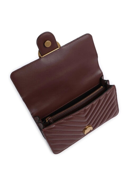 MINI LOVE BAG O geantă chevron vin de burgundă - aur antic - Genți femei