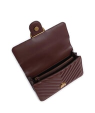 PINKO MINI LOVE BAG O geantă chevron vin de burgundă - aur antic - Genți femei - 4