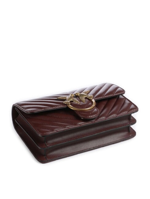 MINI LOVE BAG O geantă chevron vin de burgundă - aur antic - Genți femei