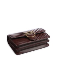 PINKO MINI LOVE BAG O geantă chevron vin de burgundă - aur antic - Genți femei - 5