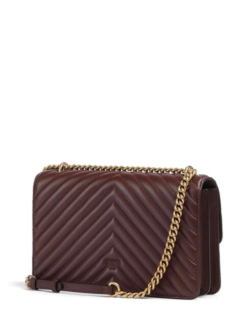 CLASSIC LOVE ONE Geanta din piele Nappa vin de burgundă - aur antic - Genți femei