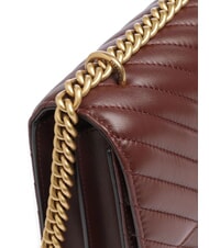 PINKO CLASSIC LOVE ONE Geanta din piele Nappa vin de burgundă - aur antic - Genți femei - 3