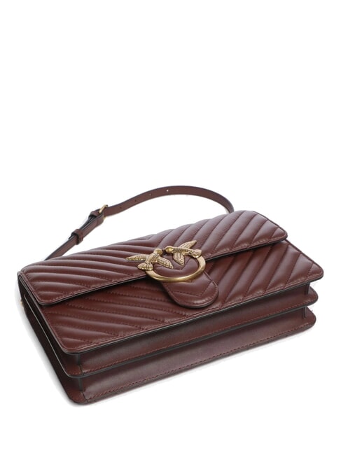 CLASSIC LOVE ONE Geanta din piele Nappa vin de burgundă - aur antic - Genți femei