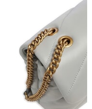 PINKO CLASSIC LOVE PUFF Geanta din piele Nappa gri perlat-auriu antic - Genți femei - 3