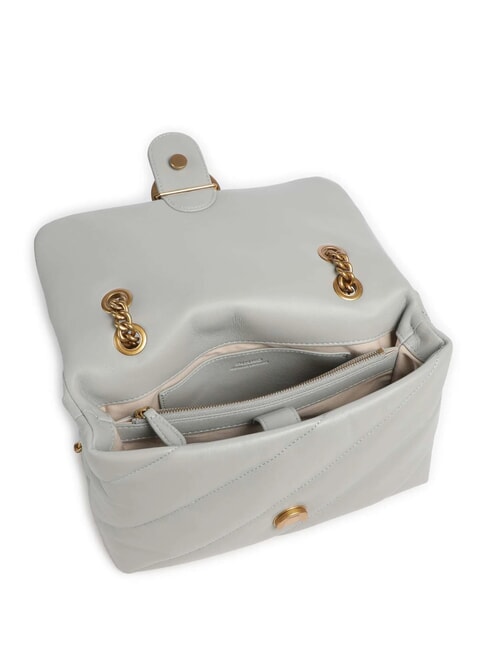 CLASSIC LOVE PUFF Geanta din piele Nappa gri perlat-auriu antic - Genți femei