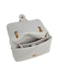 PINKO CLASSIC LOVE PUFF Geanta din piele Nappa gri perlat-auriu antic - Genți femei - 4