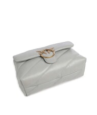 PINKO CLASSIC LOVE PUFF Geanta din piele Nappa gri perlat-auriu antic - Genți femei - 5