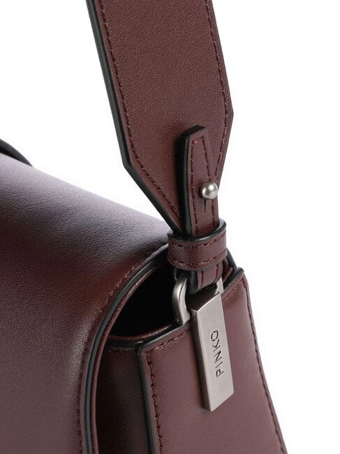 LOVE ONE SLOUCHY Geantă de umăr mini din piele vin de burgundă - argint vechi - Genți femei