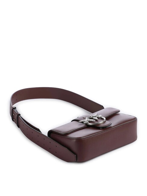 LOVE ONE SLOUCHY Geantă de umăr mini din piele vin de burgundă - argint vechi - Genți femei