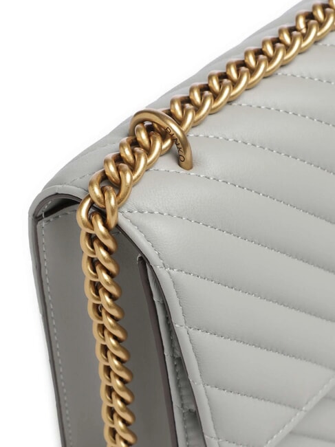 CLASSIC LOVE ONE Geanta din piele Nappa gri perlat-auriu antic - Genți femei