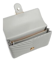 PINKO CLASSIC LOVE ONE Geanta din piele Nappa gri perlat-auriu antic - Genți femei - 4