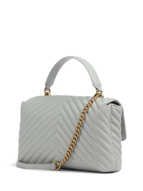 CLASSIC LADY LOVE BAG geanta chevron gri perlat-auriu antic - Genți femei