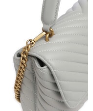 PINKO CLASSIC LADY LOVE BAG geanta chevron gri perlat-auriu antic - Genți femei - 3