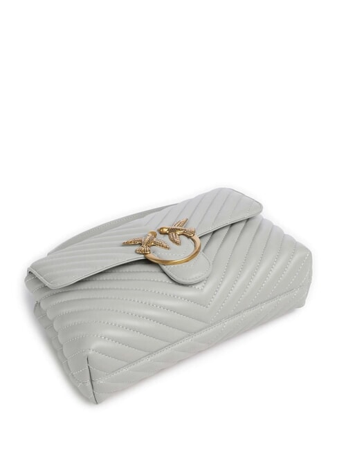 CLASSIC LADY LOVE BAG geanta chevron gri perlat-auriu antic - Genți femei