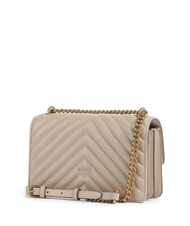 PINKO MINI LOVE BAG O geantă chevron bej-gri fumuriu-auriu antic - Genți femei - 2