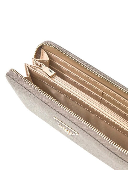 LAUREL 2 Portofel mare cu fermoar și m&acirc;ner taup &icirc;nchis - Portofele femei