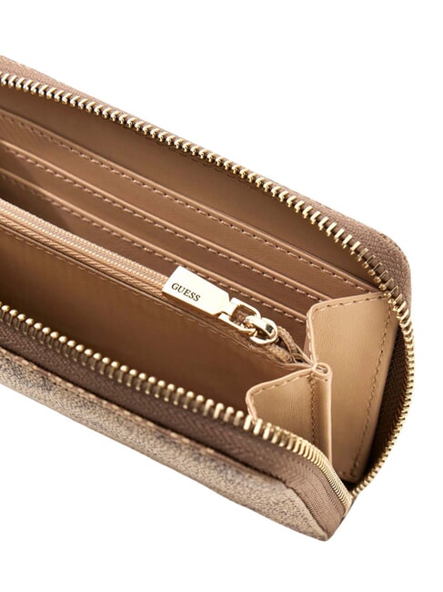 LAUREL 2 Portofel mediu cu fermoar și imprimeu cu logo 4G logo latte / maro - Portofele femei