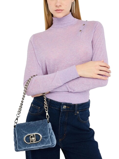 LAPUFFY Geantă mini de umăr / geantă crossbody denim deschis - Genți femei