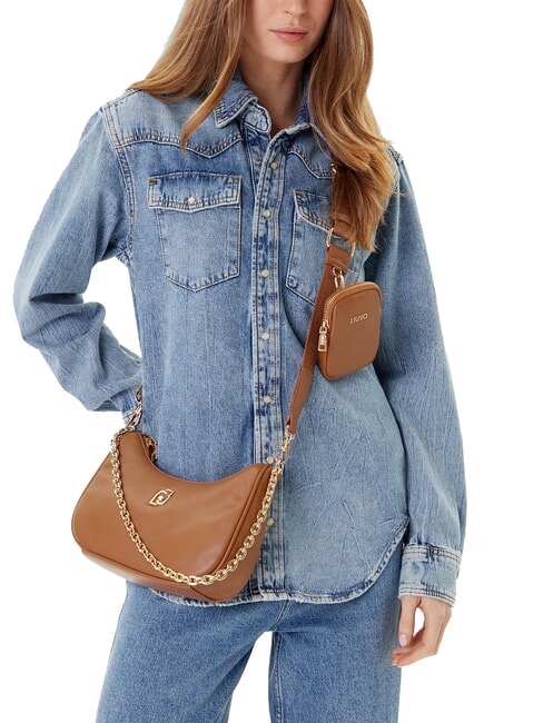 ACHALA Geantă mică cu lanț și husă piele de căprioară - Genți femei