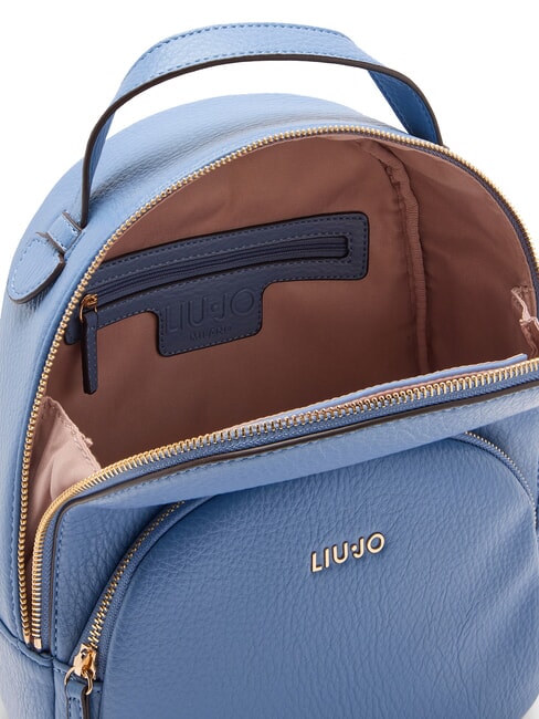 MANHATTAN Rucsac rotund mediu cu buzunar denim deschis - Genți femei