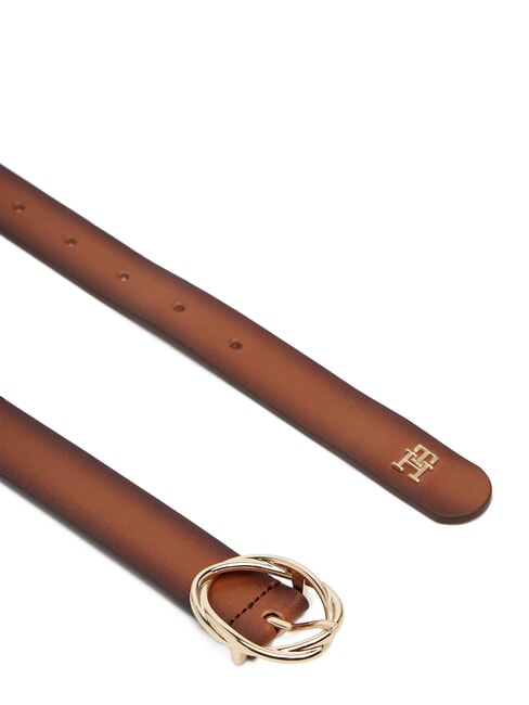 TH CHIC BURNISHED Curea din piele pentru femei coniac / mono de trestie de zahăr - Curele