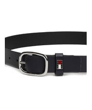 TOMMY HILFIGER TOMMY JEANS OVAL  Curea din piele scurtabilă bleumarin noapte &icirc;ntunecată - Curele - 3