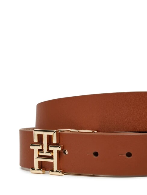 TH LOGO Cureaua din piele reversibila coniac / mono de trestie de zahăr - Curele