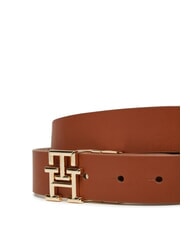 TOMMY HILFIGER TH LOGO Cureaua din piele reversibila coniac / mono de trestie de zahăr - Curele - 3