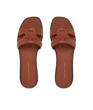 TOMMY HILFIGER TH LOGO STRAP Papuci de casă din piele scoarță de scorțișoară - Pantofi femei - 3