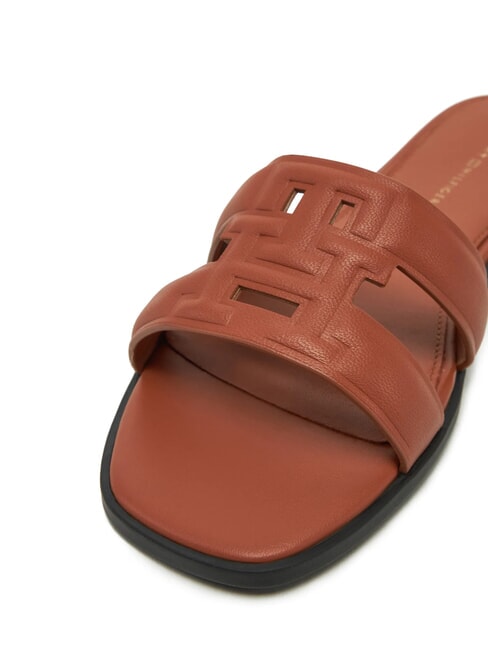 TH LOGO STRAP Papuci de casă din piele scoarță de scorțișoară - Pantofi femei