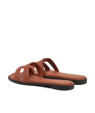 TOMMY HILFIGER TH LOGO STRAP Papuci de casă din piele scoarță de scorțișoară - Pantofi femei - 5