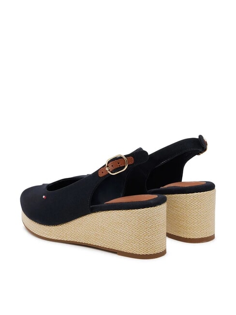 TH Espadrile cu v&acirc;rful deschis și slingback albastru spațial - Pantofi femei