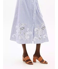 TOMMY HILFIGER TH Sandale din piele cu toc lat scoarță de scorțișoară - Pantofi femei - 7